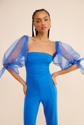 Cold Shoulder Puff Sleeve Jumpsuit | Nuuly