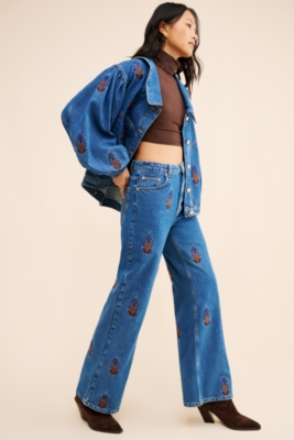 Embroidered Denim Pants | Nuuly
