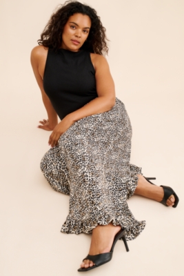 Animal Printed Ruffle Hem Pants | Nuuly