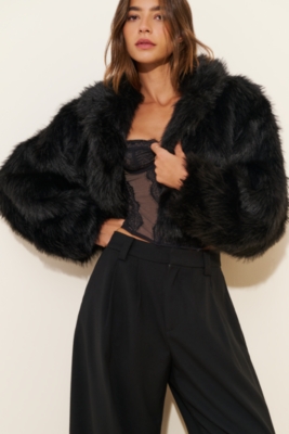 Ami Paris faux-fur cropped jacket AMI Paris Women's Shearling