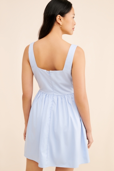 navy blue dress for baby girl Day Dreamer Bow Backless Satin Mini Dress ‍ Mermaid Way, M main image 1