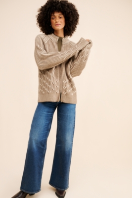 Cable Zip Up Sweater | Nuuly