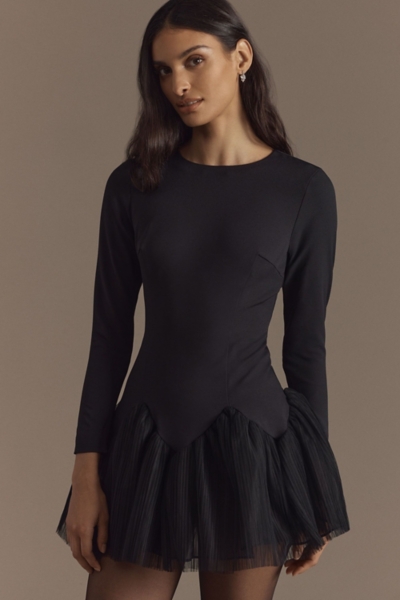 Ariella Long-Sleeve Drop-Waist Fit & Flare Mini Dr | Nuuly