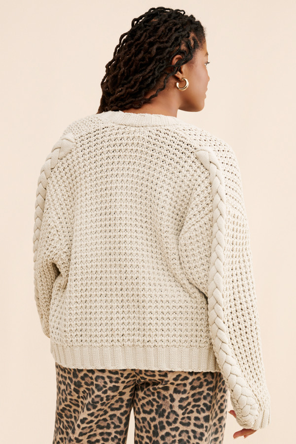 Braided Sleeve Boxy Cardigan | Nuuly Braided Sleeve Boxy Cardigan | Nuuly