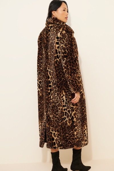 Laura Leopard Print Faux Fur Overcoat | Nuuly