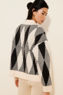 Nancy Wool Blend Jacquard Knit Sweater Jacket