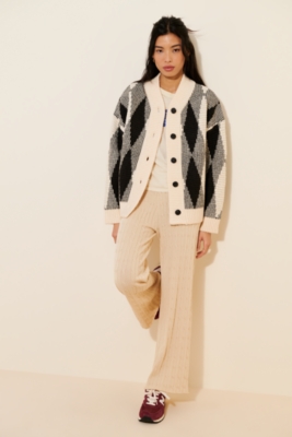 Nancy Wool Blend Jacquard Knit Sweater Jacket