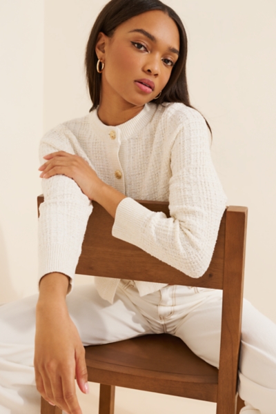 Lurex Tweed Knit Cardigan | Nuuly