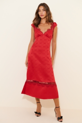 Layered Lace Midi Skirt