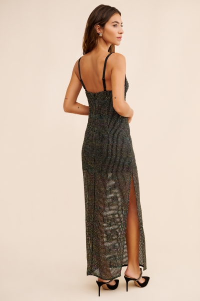 Sequin Boucle Column Gown | Nuuly