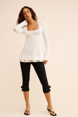 Hannah Ruffle Trim Babydoll Sweater | Nuuly