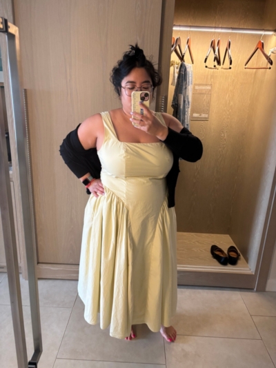 Square-Neck Basque-Waist Midi Dress | Nuuly