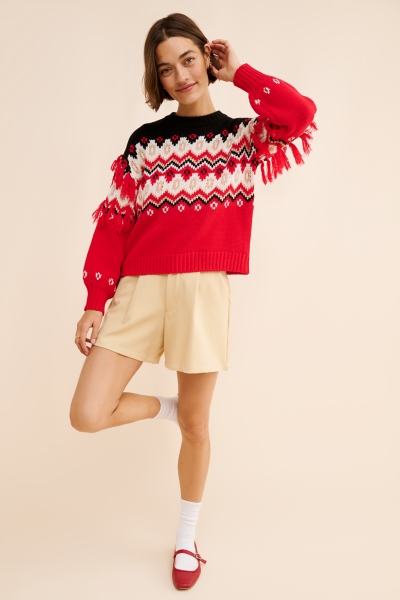 ニット/セーター FRINGE HALFWAY KNIT Margaret Fringe Fair Isle Sweater | Nuuly