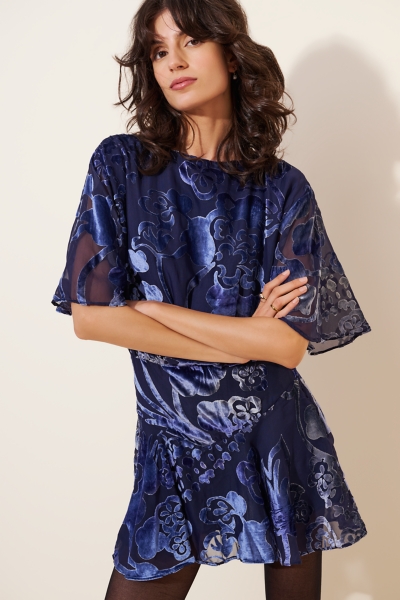 hydrangea chiffon draped mini dress Milla Women's Strapless Mini Dress With Accent Lacing