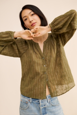 Shimmer Textured Blouse | Nuuly