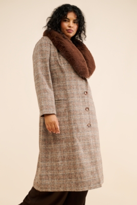 新品未使用]yilon FUR COLLAR CLASSICAL COAT Fur collar classical