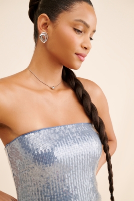 Sequin Strapless Maxi Dress