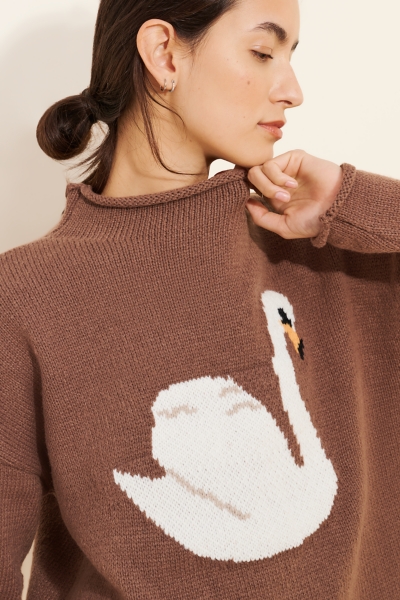 Swan Instarsia Roll Neck Sweater | Nuuly