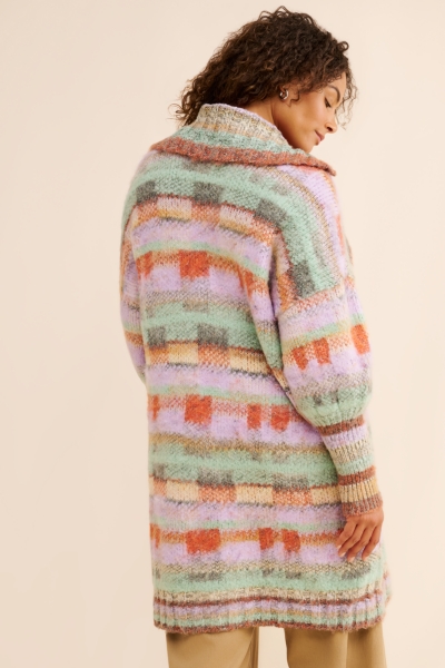 Brushed Cardigan Patterned Sweater Coat | Nuuly
