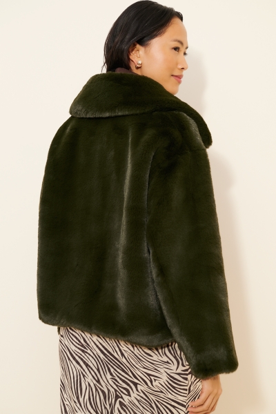Traci Cropped Faux Fur Coat | Nuuly