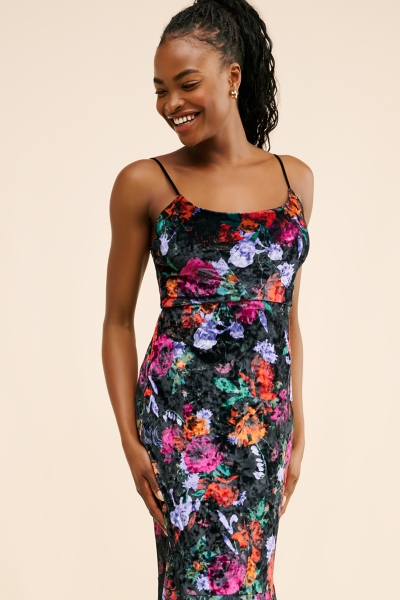 Velvet Floral Maxi Dress | Nuuly