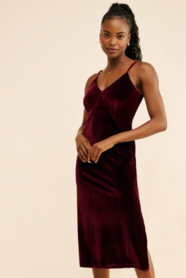 Velvet Midi Slip Dress | Nuuly