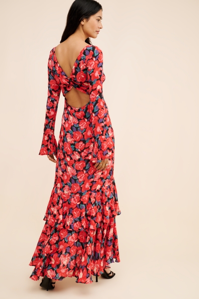 floral maxi dress ruffles Summer Sunlit Breeze Floral Maxi Sundress