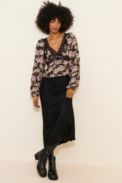 Clarisse Lace Trim Top | Nuuly