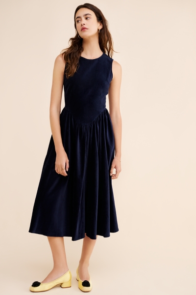 blue velvet sleeveless dress Short Blue Velvet Homecoming Dress with Lace-Up Back Red / 1 main image 1