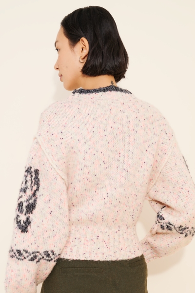 Noelle Patterned Knit Mockneck Pullover Sweater | Nuuly