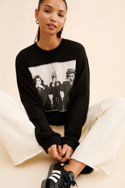 Rose Colored Glasses Kara Waffle Knit Sweatshirt | Nuuly