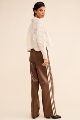 Rebecca Side Stripe Vegan Leather Pants | Nuuly