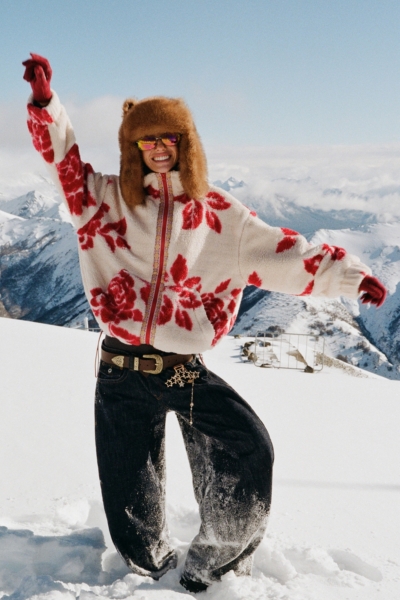 Mae Printed Piled Fleece Zip-Up Jacket | Nuuly