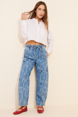 さらに100円引き◆ ◆Barrel fit trousers denim Barrel Denim Pants in Ivory – SAYAKA DAVIS NEW YORK