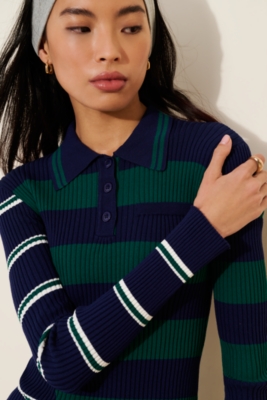 Mixed Stripe Ribbed Polo | Nuuly