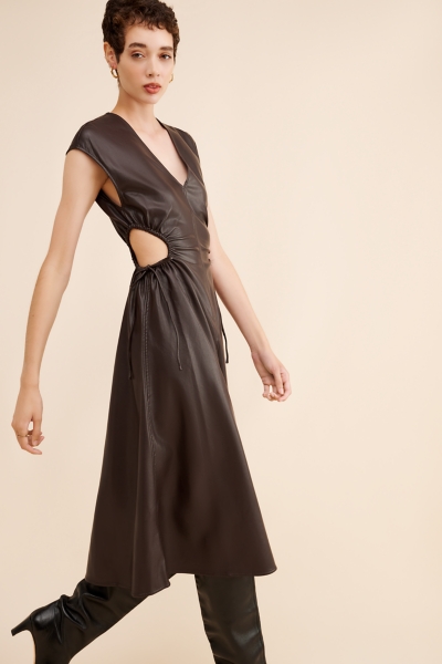 Miranda Vegan Leather Midi Dress | Nuuly