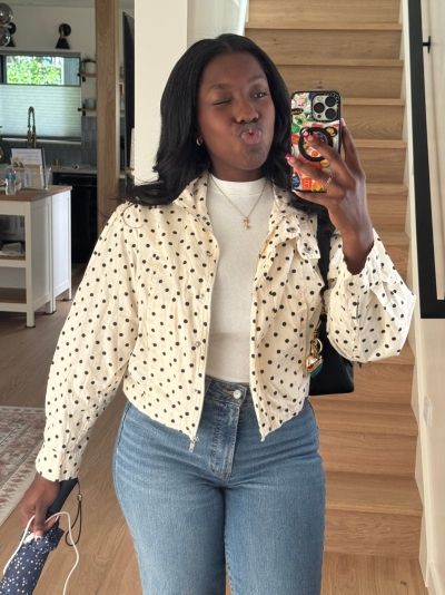 Allison Polka Dot Cotton Shirt Jacket | Nuuly