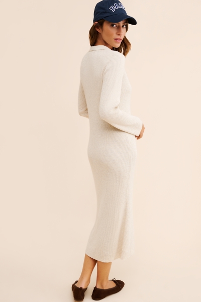knee length dresses for ladies Maria Knitted Midi Dress-Multistripe main image 0