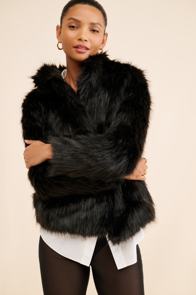 bulaun bulaunページです　ブルー系　ファー　フードスヌード Bada Bing Faux Fur Coat | Nuuly