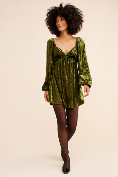 Velvet Bow Mini Dress | Nuuly