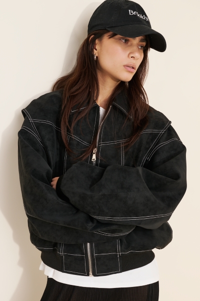 Vista Vegan Leather Bomber Jacket | Nuuly