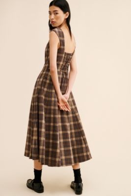 Leila Wool Blend Tartan Dress