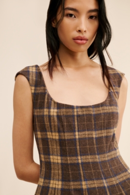 Leila Wool Blend Tartan Dress