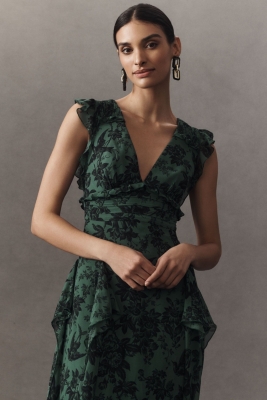 Chiffon V-Neck Maxi Dress