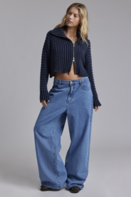 Chad Ribbed Knit Cropped Zip-Up Sweater | Nuuly