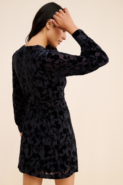Bishop Sleeve Devore Mini Dress | Nuuly