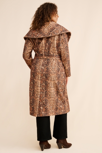 Snakeskin Longline Coat | Nuuly