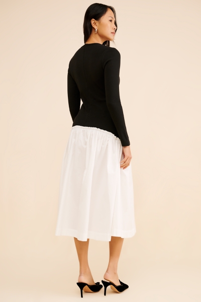 Drop-Waist Contrast Midi Dress | Nuuly