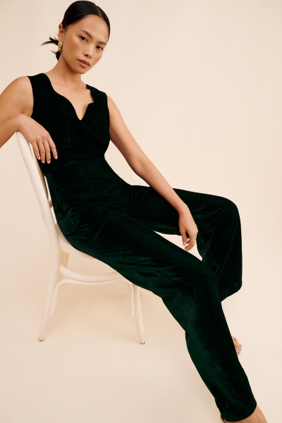 Sleeveless Sweetheart Velvet Jumpsuit | Nuuly