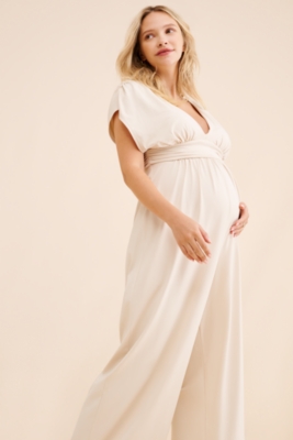 Maternity Short Sleeve Wide Leg Jumpsuit | Nuuly Monthly Subscription